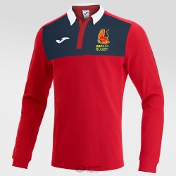 SPAIN RUGBY SUPPORTER POLYCOTTON POLO LS RED/NAVY