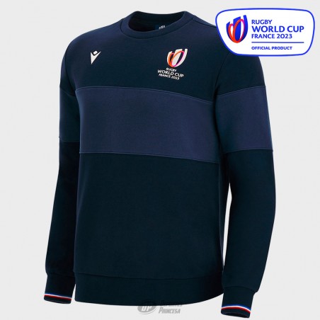 MACRON RUGBY WORLD CUP HOODED ROUNDNECK SWEATSHIRT NAVY