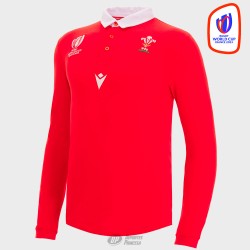WALES COUNTRY COLLECT. RUGBY WORLD CUP COTTON RUGBY POLO SR RED