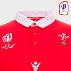 WALES COUNTRY COLLECT. RUGBY WORLD CUP COTTON RUGBY POLO SR RED
