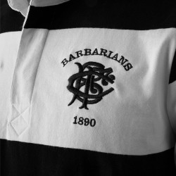 1890 BARBARIANS HERITAGE LS RUGBY POLO BLACK/WHITE