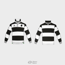 desing BARBARIANS HERITAGE LS RUGBY POLO BLACK/WHITE