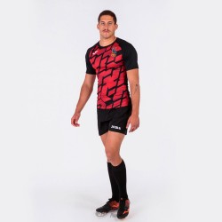Camiseta entreno España Rugby negro-rojo
