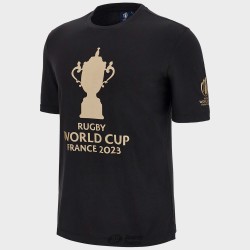 MACRON RUGBY WORLD CUP COTTON T-SHIRT BLACK/GOLD SR
