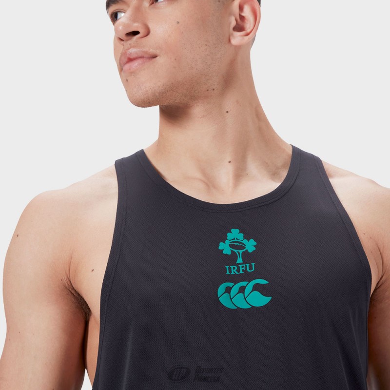 IRELAND IRFU POLY TRAINING SINGLET AM BLACK
