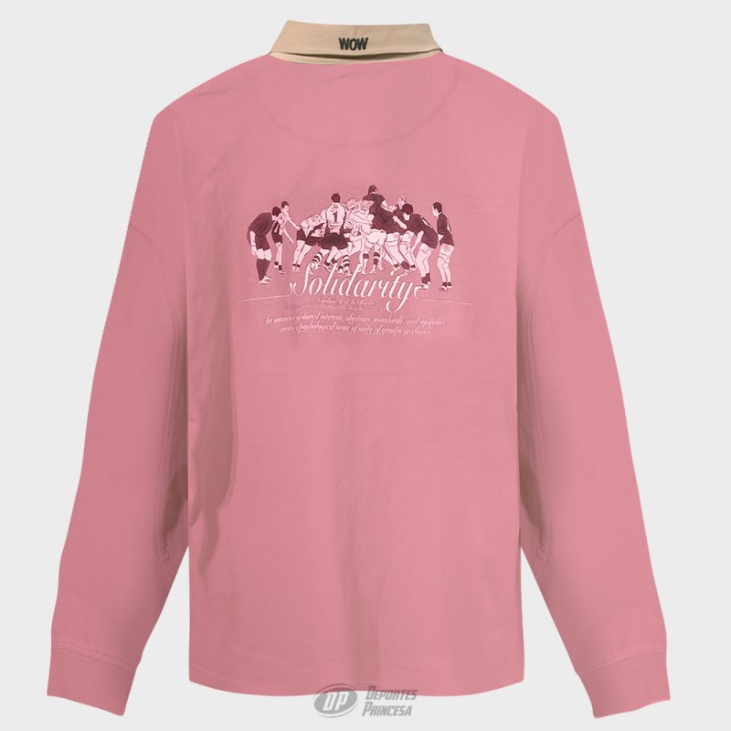 WOW RUGBY SHIRT LONG SLEEVE WASHED CLAY
