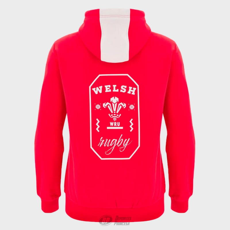 WALES RUGBY FAN COTTON HOODY SR RED