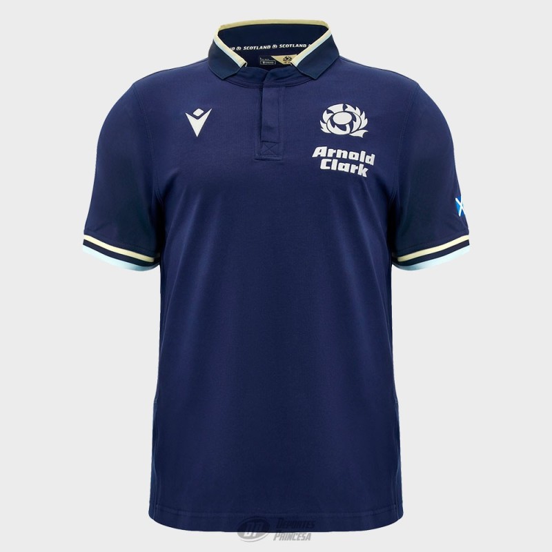 Polo Rugby Escocia Manga Corta Algodón Oficial Senior | Deportes Princesa
