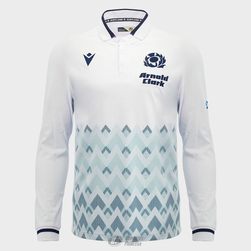 Polo Rugby Escocia Manga Larga Algodón | Oficial Senior