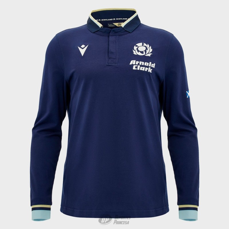 Polo Rugby Escocia Manga Larga Algodón | Oficial Senior