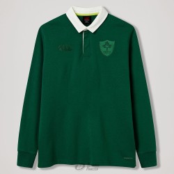 IRFU HERITAGE CLASSIC COTTON RUGBY POLO LS GREEN